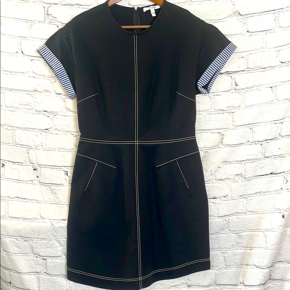 10 Crosby Derek Lam Black Denim Short Sleeve Dress Size 8 Excellent Condition